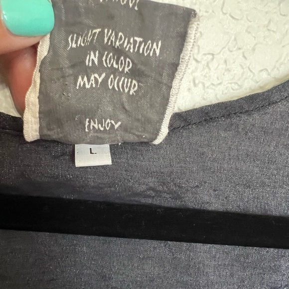 Harubella Metallic Dark Gray Blouse - Picture 9 of 9